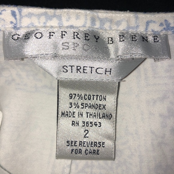 Geoffrey Beene Sport Blue White Pattern Skirt Size 2 - Picture 3 of 3